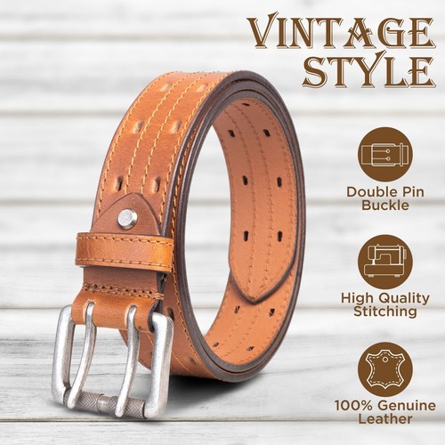 Mens leather belts double - mens,