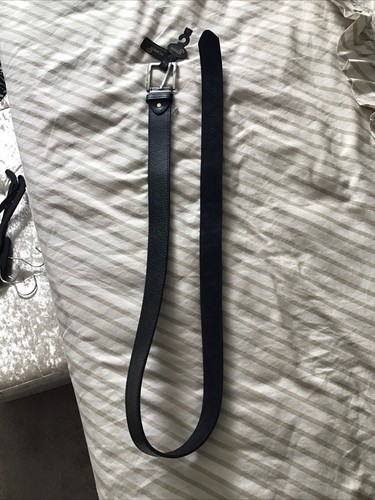 New men black leather belt - new,