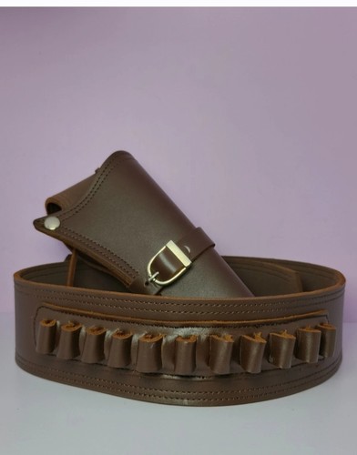 Cowboy gun holster belt - gun, brown