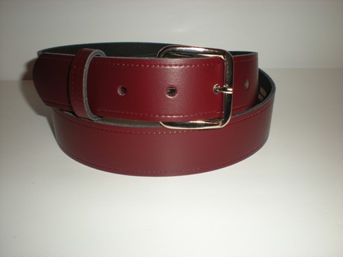 Burgundy leather belts