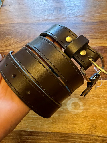 Genuine leather belt - –, dark