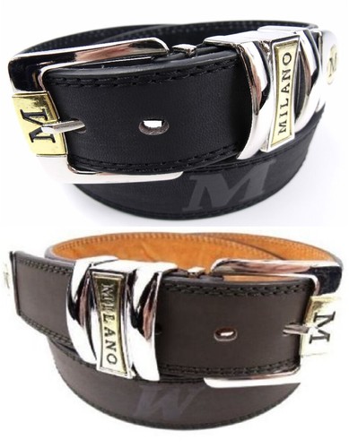 Men leather jeans belt - leather,
