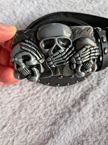Men black studded skull - black,